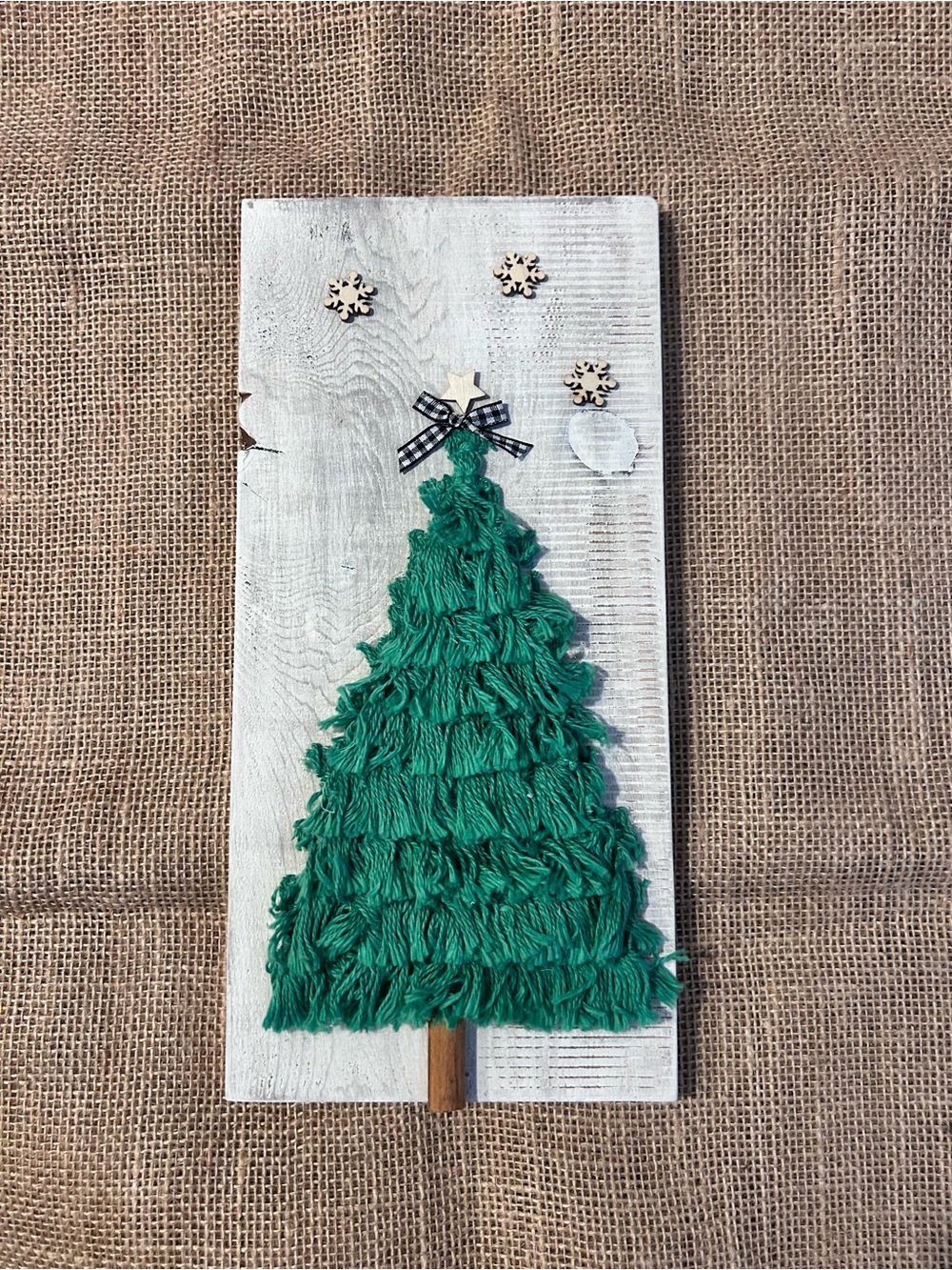 Handcrafted Green Holiday Tree Wall Decor by